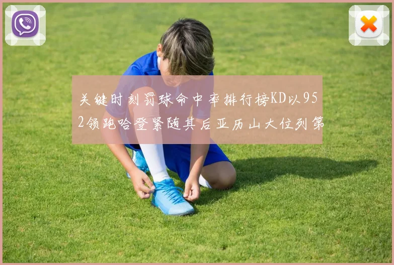关键时刻罚球命中率排行榜KD以952领跑哈登紧随其后亚历山大位列第六